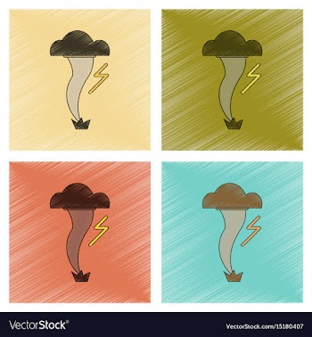 Assembly flat shading style icon disaster tornado vector image