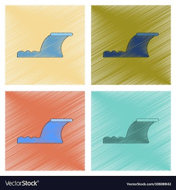 Assembly flat shading style icon disaster tsunami vector image