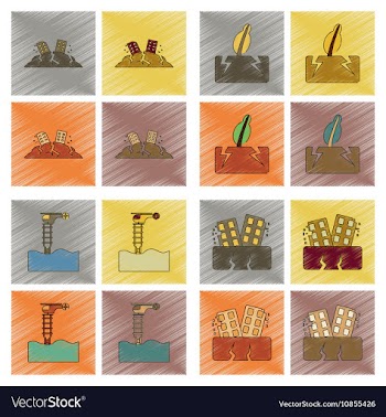 Assembly flat shading style icon earthquake and vector image