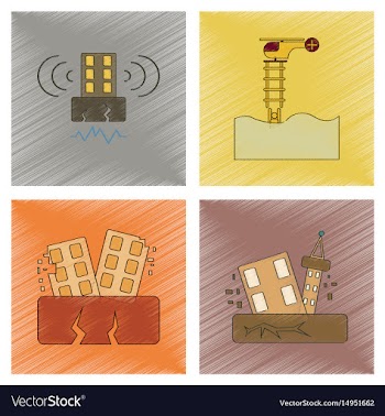 Assembly flat shading style icon earthquake and vector image