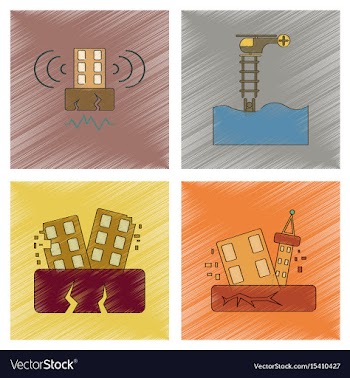 Assembly flat shading style icon earthquake and vector image