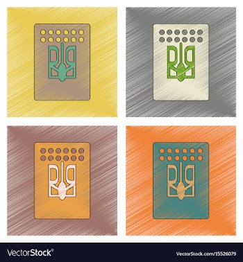 Assembly flat shading style icon emblem ukraine vector image