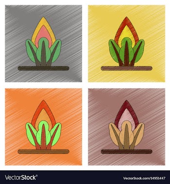 Assembly flat shading style icon fire in the vector image