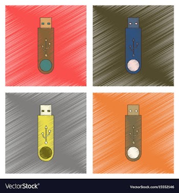Assembly flat shading style icon flash drive vector image