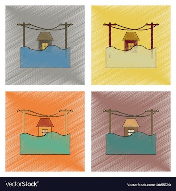 Assembly flat shading style icon flood house vector image