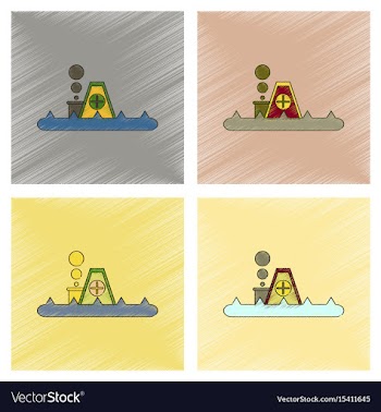 Assembly flat shading style icon flood house vector image