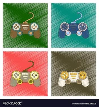 Assembly flat shading style icon game joystick vector image