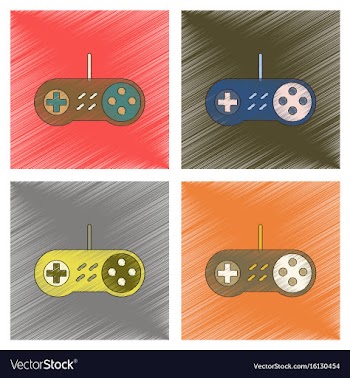 Assembly flat shading style icon game joystick vector image