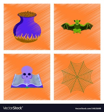 Assembly flat shading style icon ghost spider book vector image