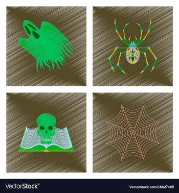 Assembly flat shading style icon ghost spider vector image