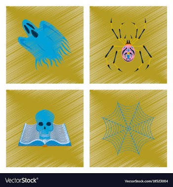 Assembly flat shading style icon ghost spider vector image
