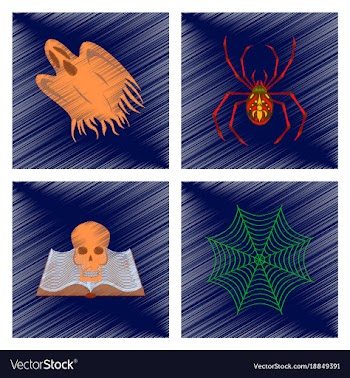 Assembly flat shading style icon ghost spider vector image
