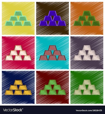 Assembly flat shading style icon gold bars vector image