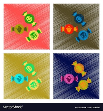 Assembly flat shading style icon halloween candy vector image