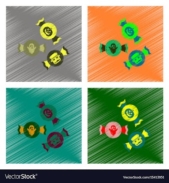 Assembly flat shading style icon halloween candy vector image