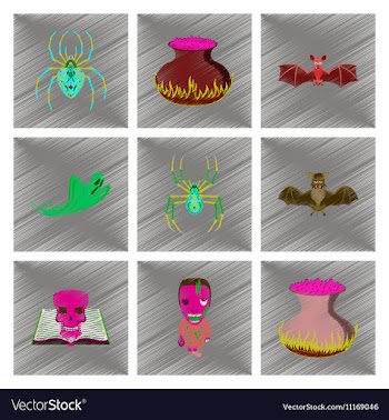 Assembly flat shading style icon halloween cute vector image