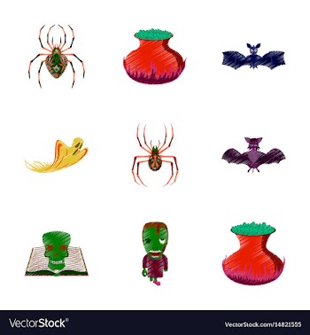 Assembly flat shading style icon halloween cute vector image