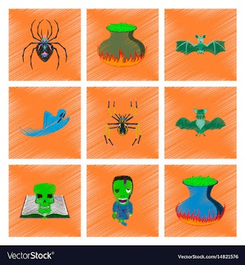 Assembly flat shading style icon halloween cute vector image