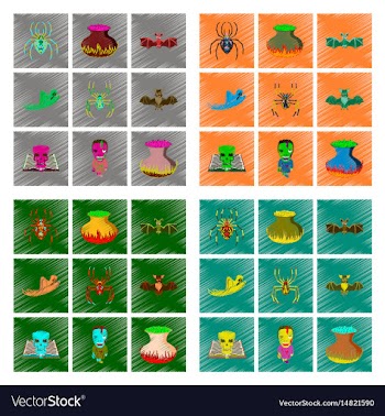 Assembly flat shading style icon halloween cute vector image