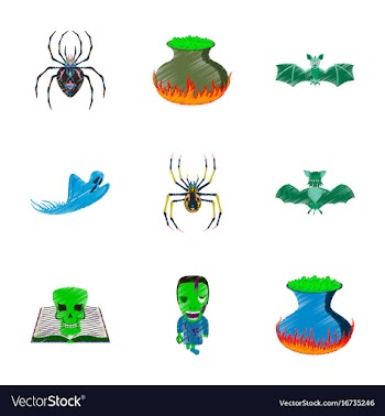 Assembly flat shading style icon halloween cute vector image