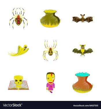Assembly flat shading style icon halloween cute vector image