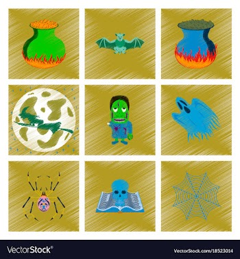 Assembly flat shading style icon halloween cute vector image