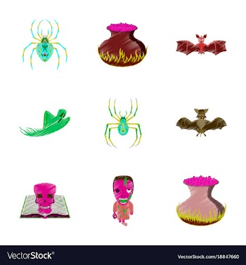 Assembly flat shading style icon halloween cute vector image