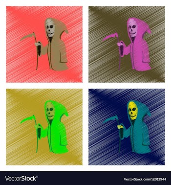 Assembly flat shading style icon halloween death vector image