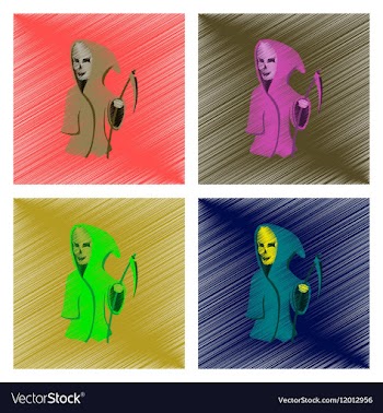 Assembly flat shading style icon halloween death vector image