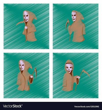 Assembly flat shading style icon halloween death vector image