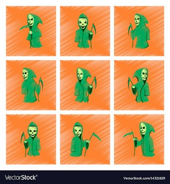 Assembly flat shading style icon halloween death vector image
