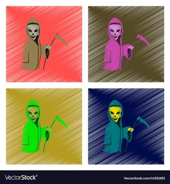 Assembly flat shading style icon halloween death vector image