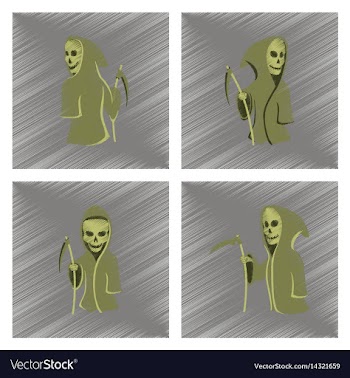 Assembly flat shading style icon halloween death vector image