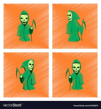 Assembly flat shading style icon halloween death vector image
