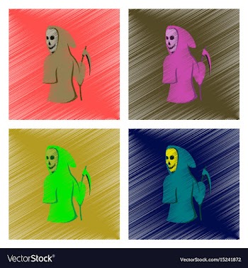Assembly flat shading style icon halloween death vector image