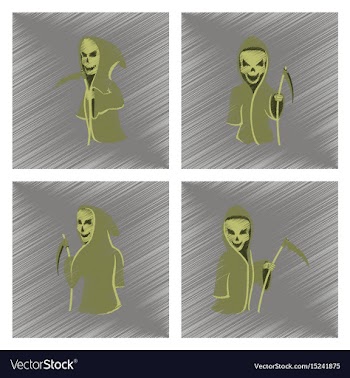 Assembly flat shading style icon halloween death vector image