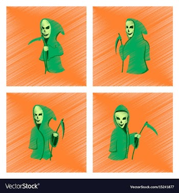 Assembly flat shading style icon halloween death vector image