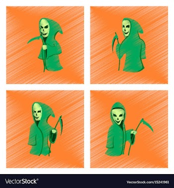 Assembly flat shading style icon halloween death vector image