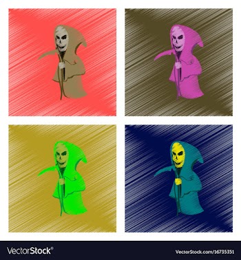 Assembly flat shading style icon halloween death vector image