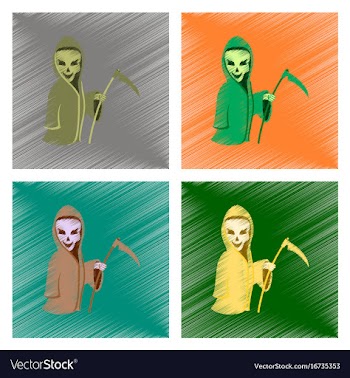 Assembly flat shading style icon halloween death vector image