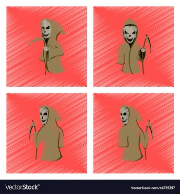 Assembly flat shading style icon halloween death vector image