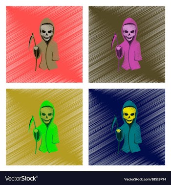 Assembly flat shading style icon halloween death vector image