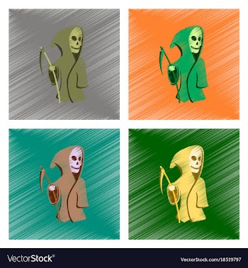 Assembly flat shading style icon halloween death vector image