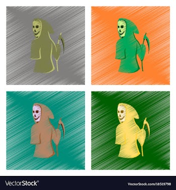 Assembly flat shading style icon halloween death vector image