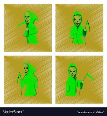 Assembly flat shading style icon halloween death vector image