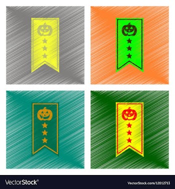 Assembly flat shading style icon halloween garland vector image