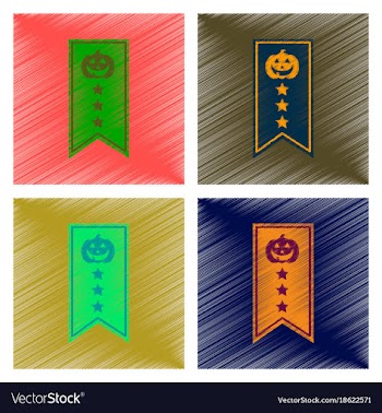 Assembly flat shading style icon halloween garland vector image