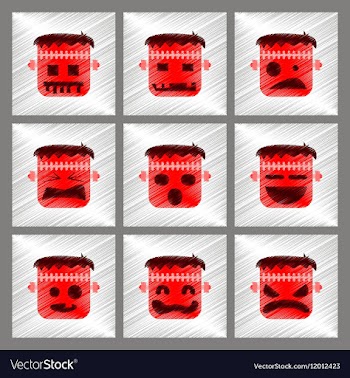 Assembly flat shading style icon halloween monster vector image