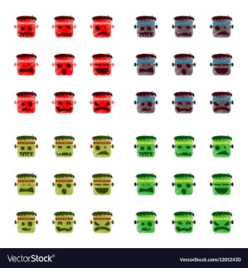 Assembly flat shading style icon halloween monster vector image