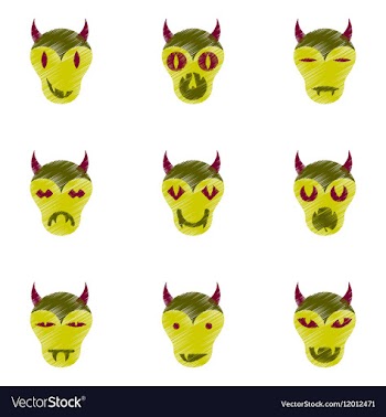 Assembly flat shading style icon halloween monster vector image